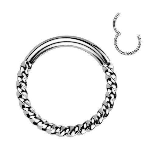 Segment kruh kroucený - helix / cartilage / tragus piercing (1,2 x 8 mm)
