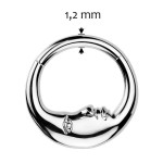Segment kruh měsíc - helix / cartilage / tragus piercing (1,2 x 8 mm)