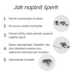Stříbrný pietní náhrdelník - Fialová Swarovski kapka s motýlem a květem