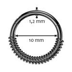Černý segment kruh - helix / cartilage / tragus piercing