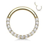 Piercing segment kruh s kamínky (ocelový)