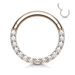 Piercing segment kruh s kamínky (ocelový)