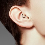 Piercing segment kruh s kamínky (ocelový)