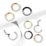 Piercing segment kruh s kamínky (ocelový)