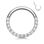 Piercing segment kruh s kamínky (černý)