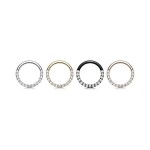 Piercing segment kruh s kamínky (černý)