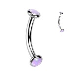 Piercing do obočí TITAN, fialový opál