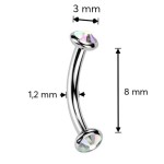Piercing do obočí TITAN (čirá)