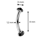 Piercing do obočí TITAN (čirá)