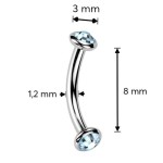 Piercing do obočí TITAN (čirá)