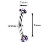 Piercing do obočí TITAN (čirá)