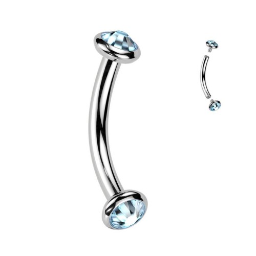 Piercing do obočí TITAN (tyrkysová)