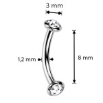 Piercing do obočí TITAN (čirá)