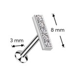 Labreta - PUSH IN piercing do brady (1,2 x 6 mm)