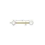 Piercing do bradavky z titanu s perlovými kuličkami (stříbrný)
