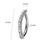 Piercing do pupíku TITAN, modré zirkony