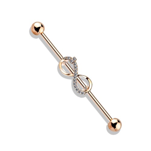 Zlacene industrial piercing - nekonečno