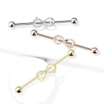 Zlacene industrial piercing - nekonečno
