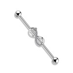 Zlacený industrial piercing - nekonečno