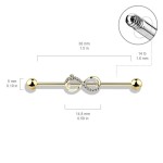 Zlacený industrial piercing - nekonečno