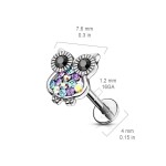 Labreta / piercing do brady - sova (1,2 x 8 mm)