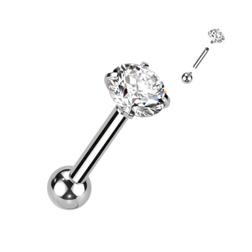 Cartilage piercing TITAN (1,2 x 8 mm, kamínek 3 mm)