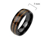 Ocelový prsten dekor dřevo (65)