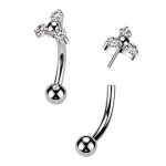 PUSH IN piercing do obočí TITAN, 1,2 x 8 mm