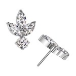 Ozdobná část k PUSH IN piercingu TITAN, čiré zirkony