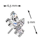 Ozdobná část k PUSH IN piercingu TITAN, čiré zirkony