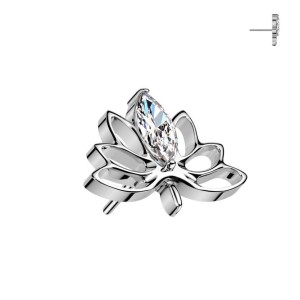 Ozdobná část k PUSH IN piercingu TITAN, lotosový květ