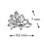 Ozdobná část k PUSH IN piercingu TITAN, lotosový květ