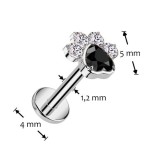 Piercing do brady - labreta TITAN (1,2 x 6 mm)