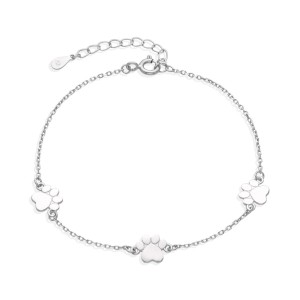 Stříbrný náramek psí tlapičky