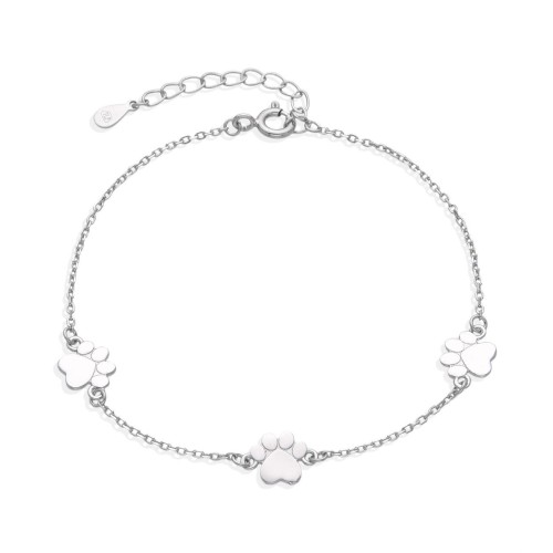 Stříbrný náramek psí tlapičky