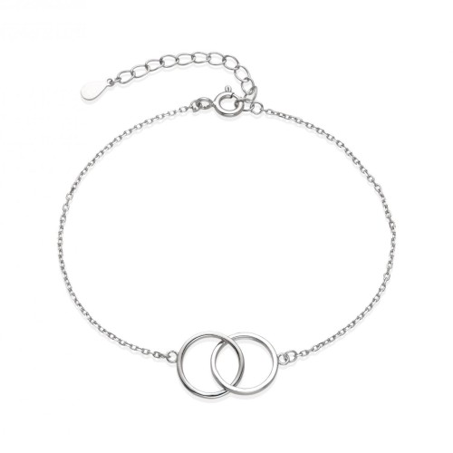 Stříbrný náramek s propojenými kroužky