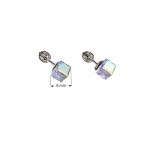Stříbrné náušnice pecka s krystaly Swarovski AB efekt kostička 31030.2