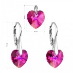 Sada šperků s krystaly Swarovski náušnice a přívěsek růžová srdce 39003.4