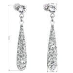 Stříbrné náušnice visací s krystaly Swarovski bílá slza 31163.1
