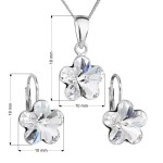 Sada šperků s krystaly Swarovski náušnice, řetízek a přívěsek bílá kytička 39143.1