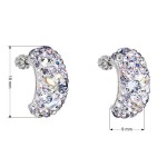Stříbrné náušnice visací s krystaly Swarovski fialový půlkruh 31164.3