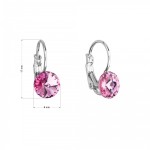 Náušnice bižuterie se Swarovski krystaly růžové kulaté 51031.3 rose