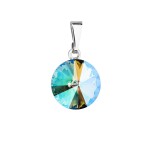 Přívěsek bižuterie se Swarovski krystaly zelený fialový kulatý 54001.5