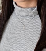 Stříbrný přívěsek s krystaly Swarovski bílá kostička 34238.1