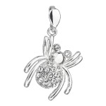 Stříbrný přívěsek s krystaly Swarovski bílý pavouk 34220.1