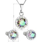 Sada šperků s krystaly Swarovski náušnice,řetízek a přívěsek zelené fialové kulaté 39352.5 paradise shine