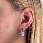 Stříbrné visací náušnice kapky se Swarovski krystaly 31305.1 bílé