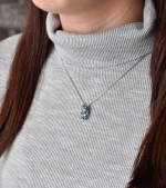 Stříbrný přívěsek s krystaly Swarovski modrý obdélník 34194.3 blue style
