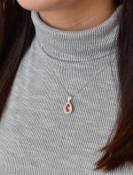 Stříbrný přívěsek s krystaly Swarovski oranžová slza 34252.3