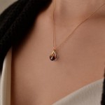 Zlatý 14 karátový náhrdelník žluté zlato s černou říční perlou 92P00030 black